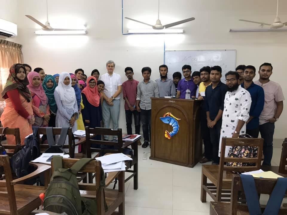 Day 9: Students attending the lecture on Microbial community management at Dhaka Agricultural University