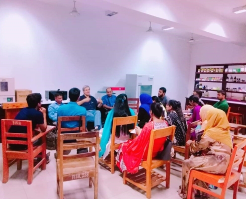 ectures and students meeting at Hajee Mohammad Danesh Science & Technology University